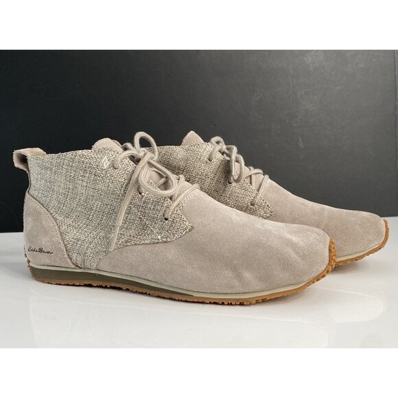 Eddie Bauer Light Gray Suede Transition Chukka Ankle Booties Boots Women’s 8.5 - Picture 1 of 16